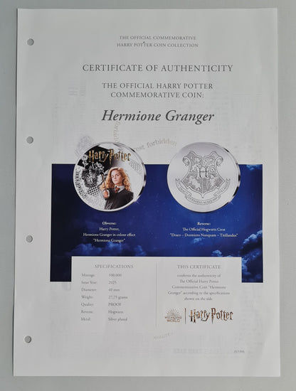 Hermione Granger - Harry Potter Commemorative Coin featuring Dobby with Certificate of Authenticity