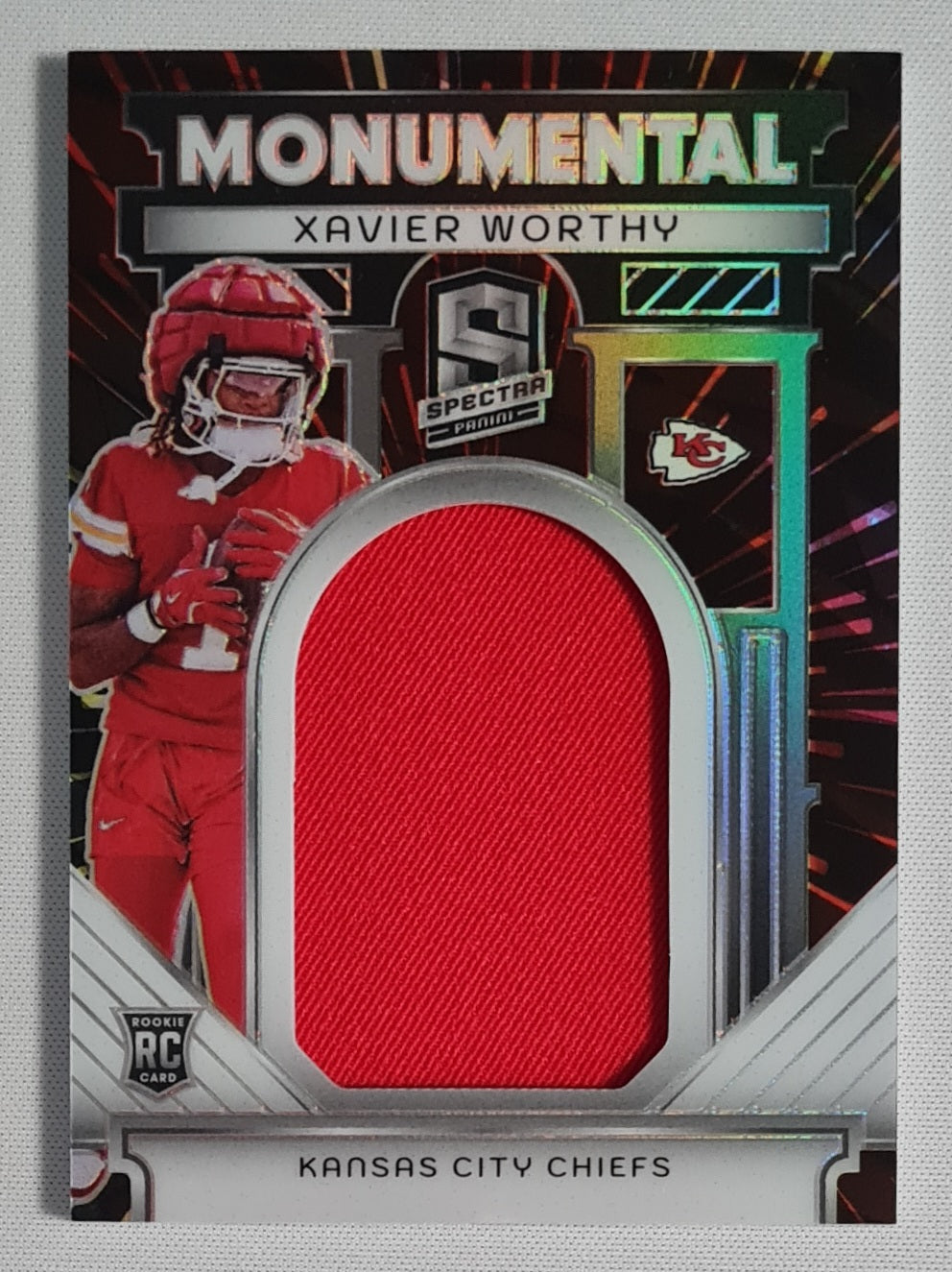 Xavier Worthy - 2024 Panini Spectra Football NFL Kansas City Chiefs Monumental (RC) #MM-XWY / Patch /60