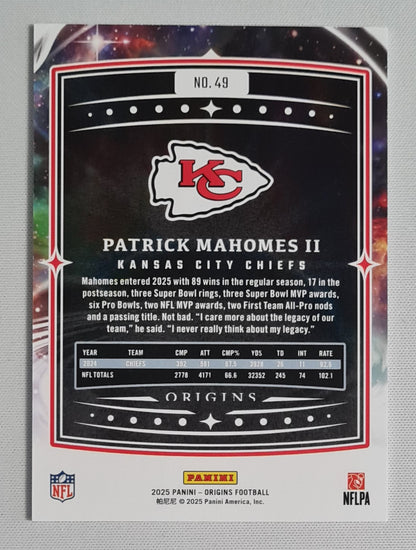 Patrick Mahomes II - 2025 Panini Origins Base Parallel Football NFL Kansas City Chiefs #49