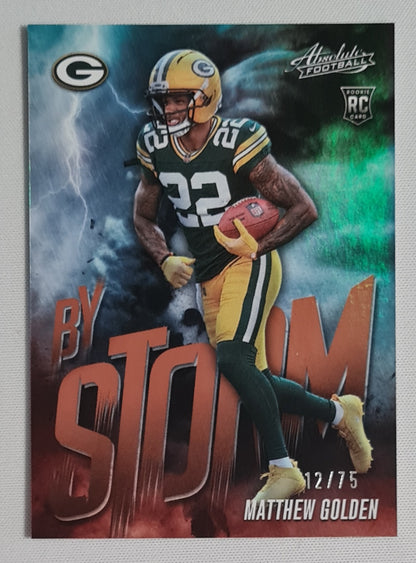 Matthew Golden - 2025 Panini Absolute Football NFL Greenbay Packers - By Storm - (RC) #11 /75
