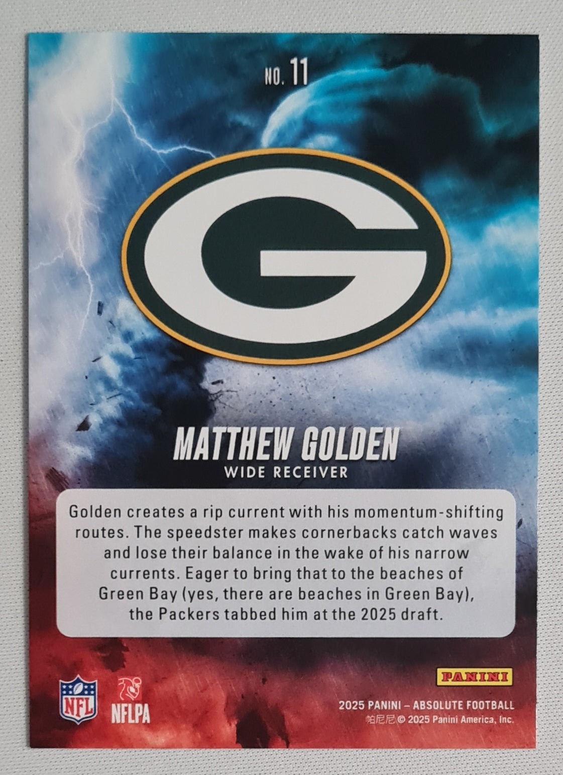 Matthew Golden - 2025 Panini Absolute Football NFL Greenbay Packers - By Storm - (RC) #11 /75