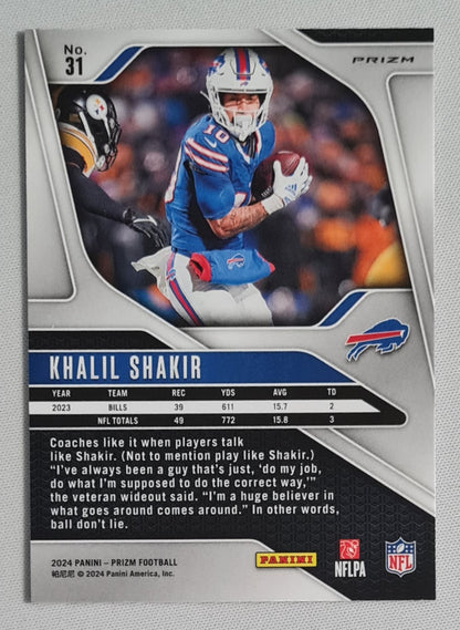 Khalil Shakir - 2024 Panini Prizm Football NFL Buffalo Bills #31 Checkerboard SSP