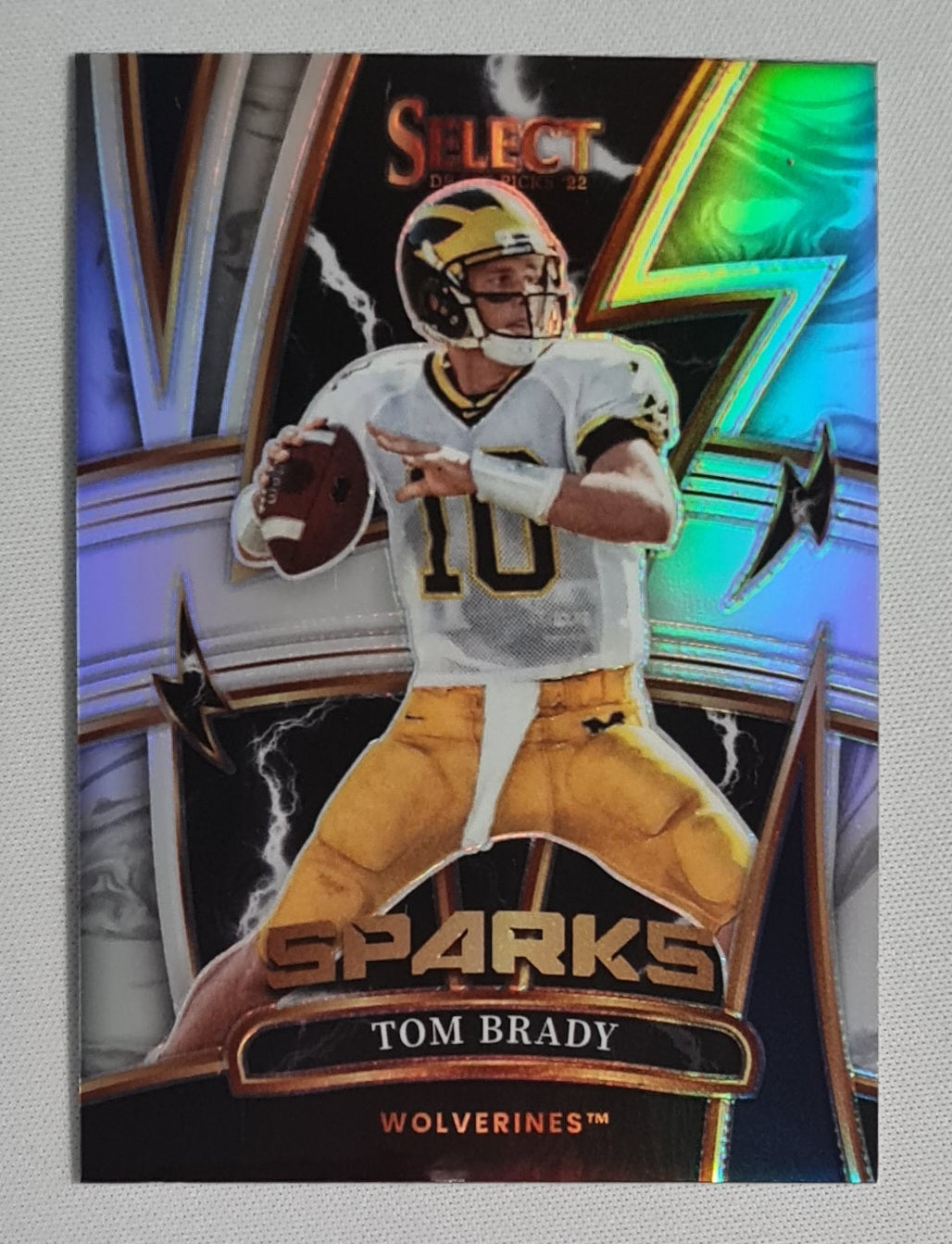Tom Brady - 2022 Panini Select Draft Picks Michigan Football SPARKS #SPTB Refractor