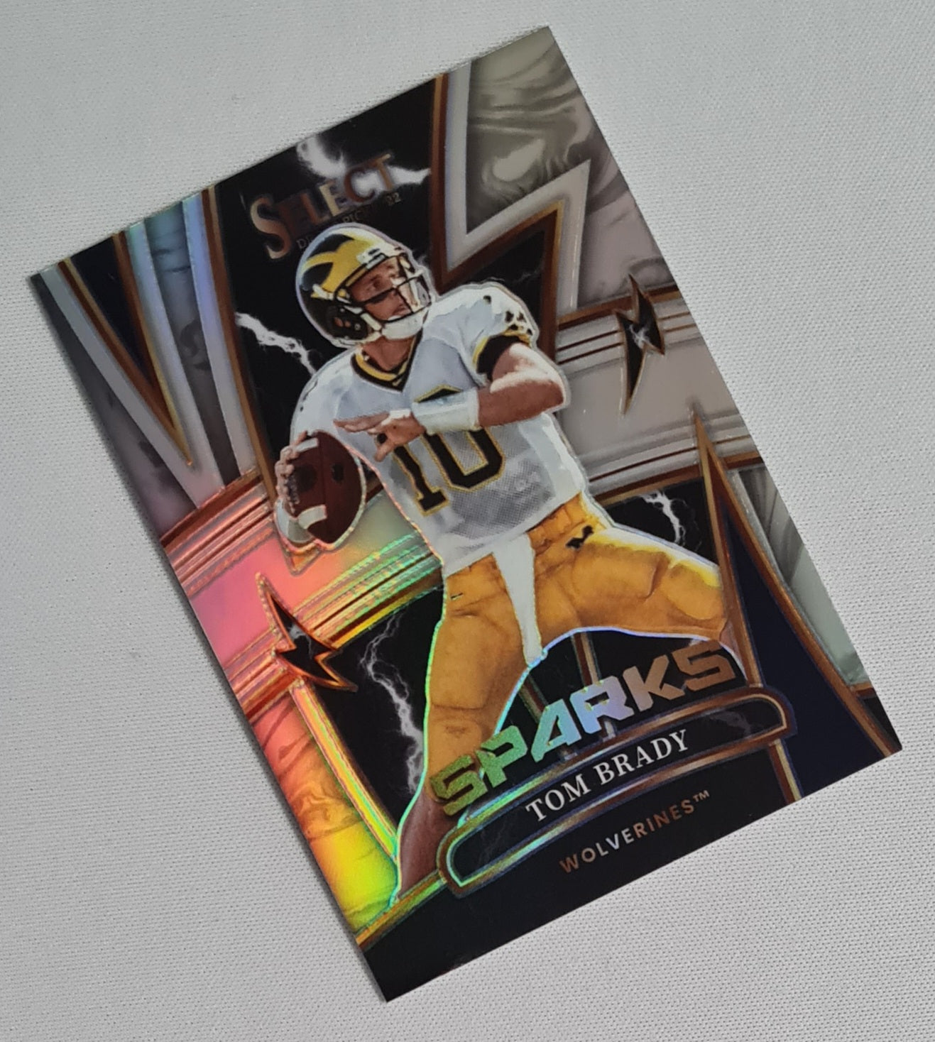 Tom Brady - 2022 Panini Select Draft Picks Michigan Football SPARKS #SPTB Refractor
