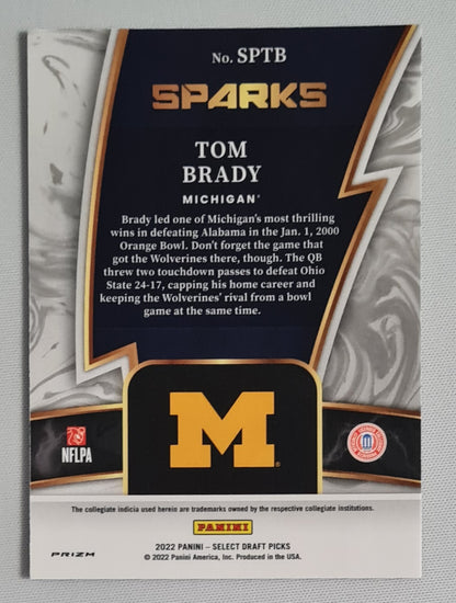 Tom Brady - 2022 Panini Select Draft Picks Michigan Football SPARKS #SPTB Refractor