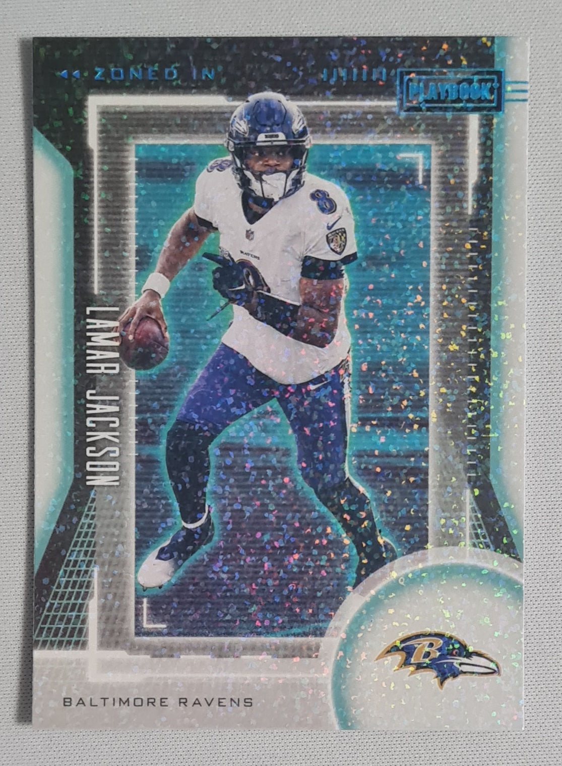 Lamar Jackson - 2021 Panini Playbook Football NFL Baltimore Ravens ZONED IN #ZI-LJA