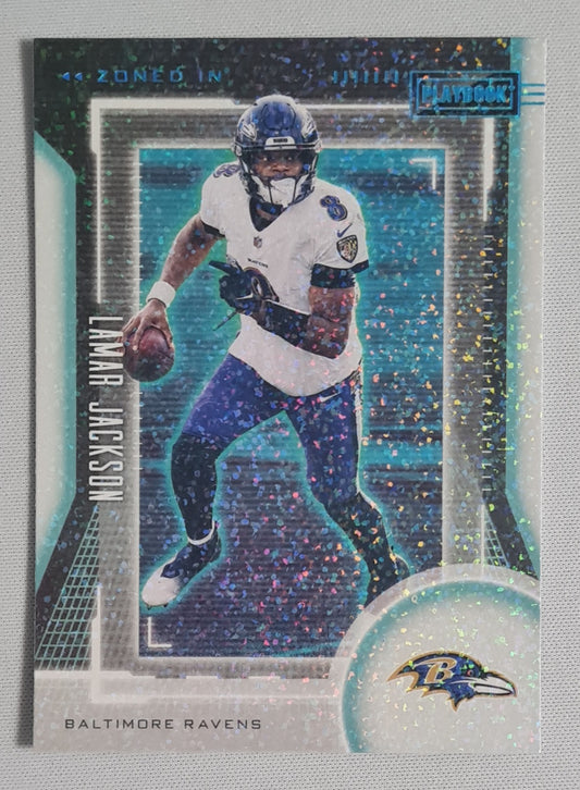 Lamar Jackson - 2021 Panini Playbook Football NFL Baltimore Ravens ZONED IN #ZI-LJA