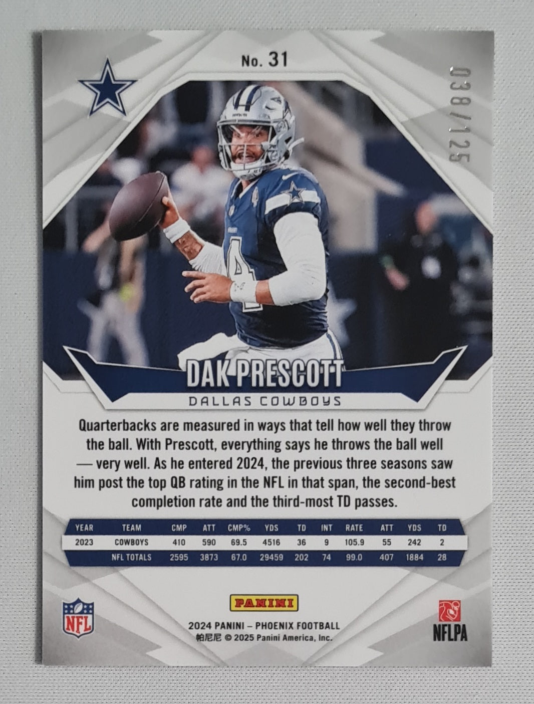 Dak Prescott - 2024 Panini Phoenix Football NFL Dallas Cowboys #31 /125