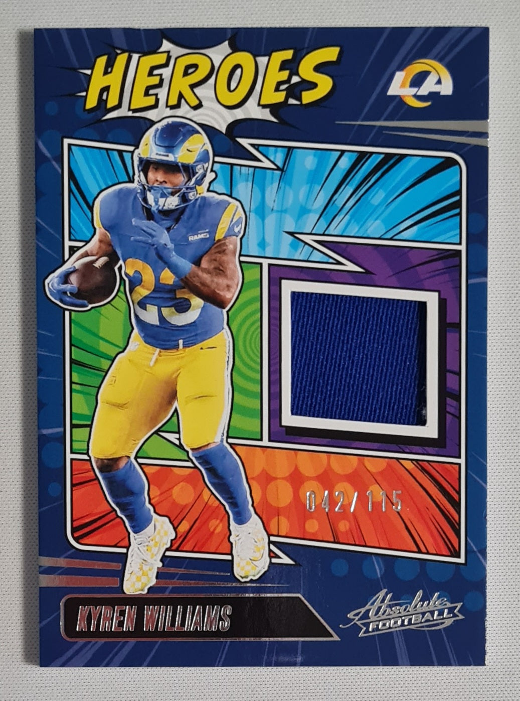 Kyren Williams - 2025 Panini Absolute Football NFL LA Rams HEROES #AHM-KWS /Patch /115