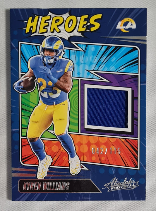 Kyren Williams - 2025 Panini Absolute Football NFL LA Rams HEROES #AHM-KWS /Patch /115