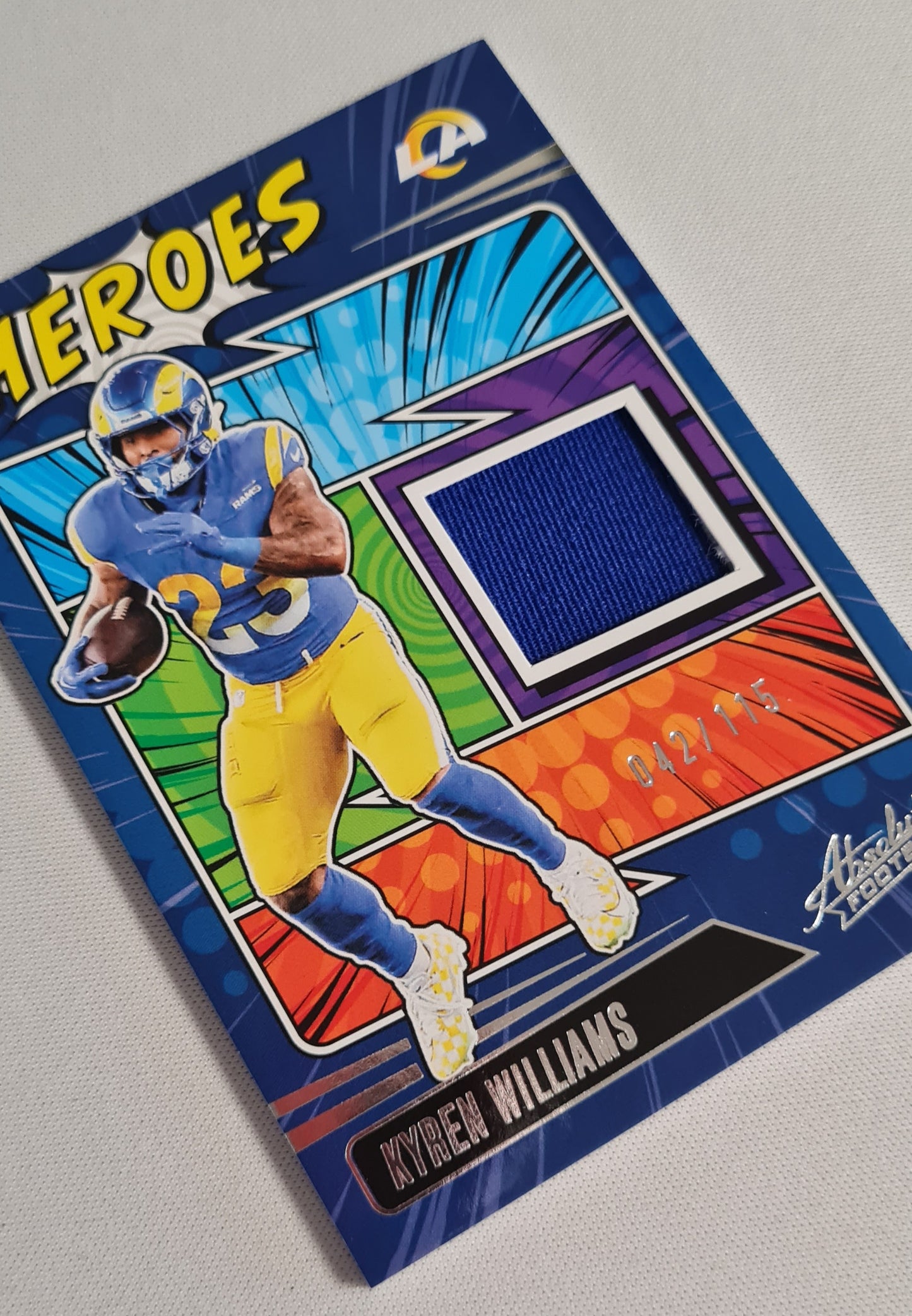 Kyren Williams - 2025 Panini Absolute Football NFL LA Rams HEROES #AHM-KWS /Patch /115