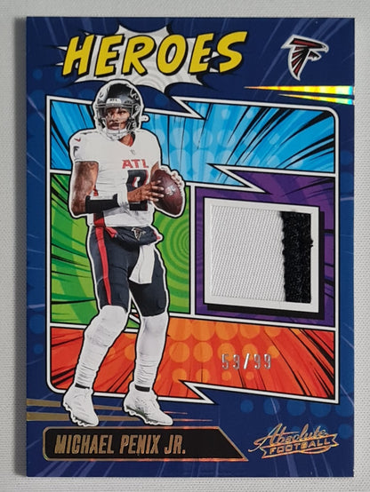 Michael Penix Jr. - 2025 Panini Absolute Football NFL Atlanta Falcons HEROES #AHM-MPX /Patch /99