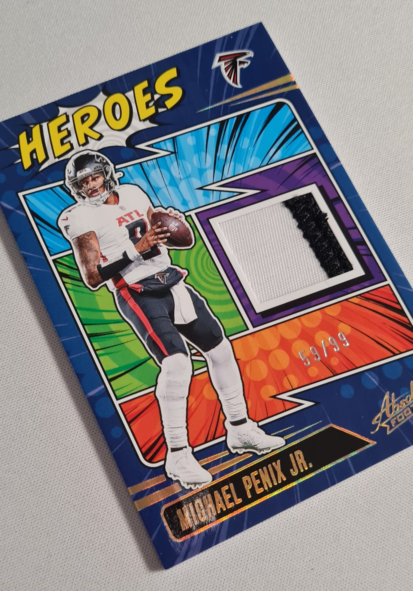 Michael Penix Jr. - 2025 Panini Absolute Football NFL Atlanta Falcons HEROES #AHM-MPX /Patch /99
