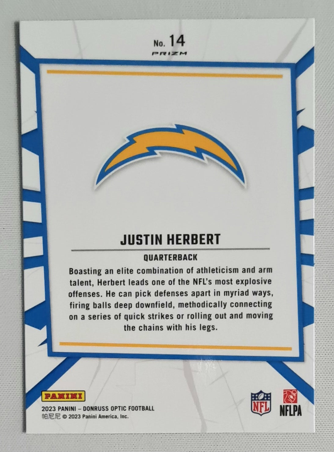Justin Herbert - 2023 Panini Donruss Optic Football NFL Chargers MY HOUSE #14
