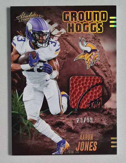 Aaron Jones - 2025 Panini Absolute Football NFL Vikings GROUND HOGGS #GHM-AJO /Relic Memrobilia /99