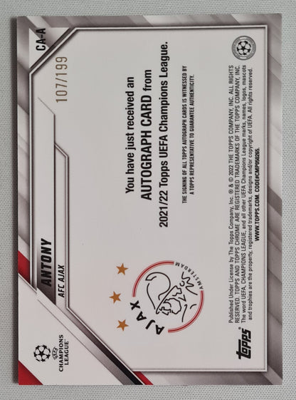 Anthony - 2022 Topps Chrome AFC Ajax (EL) #CA-A /199 / Autograph