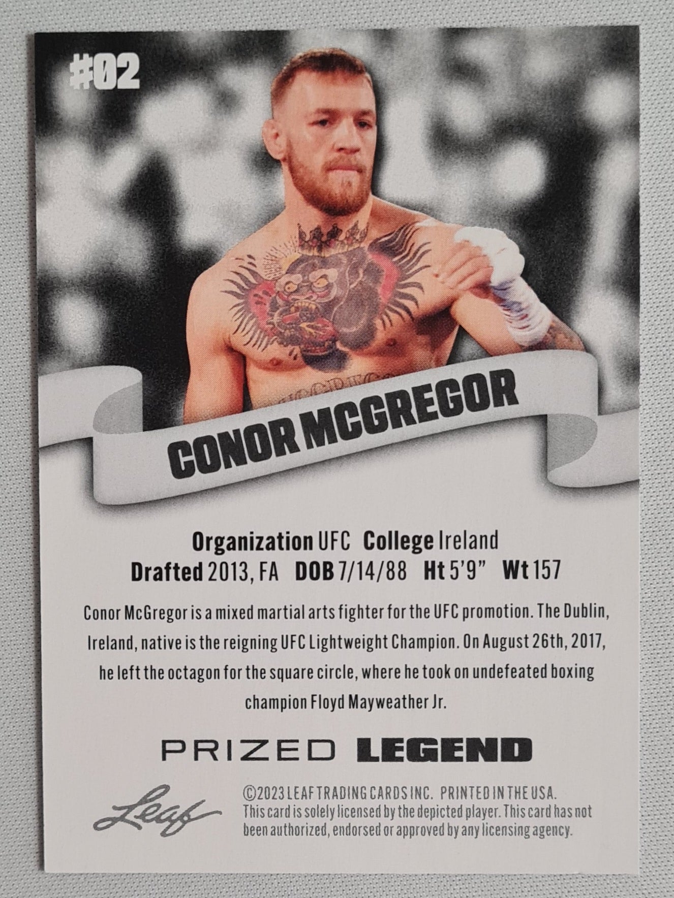 Conor Mcgregor - 2023 Leaf Prized Legend UFC Fighter #02