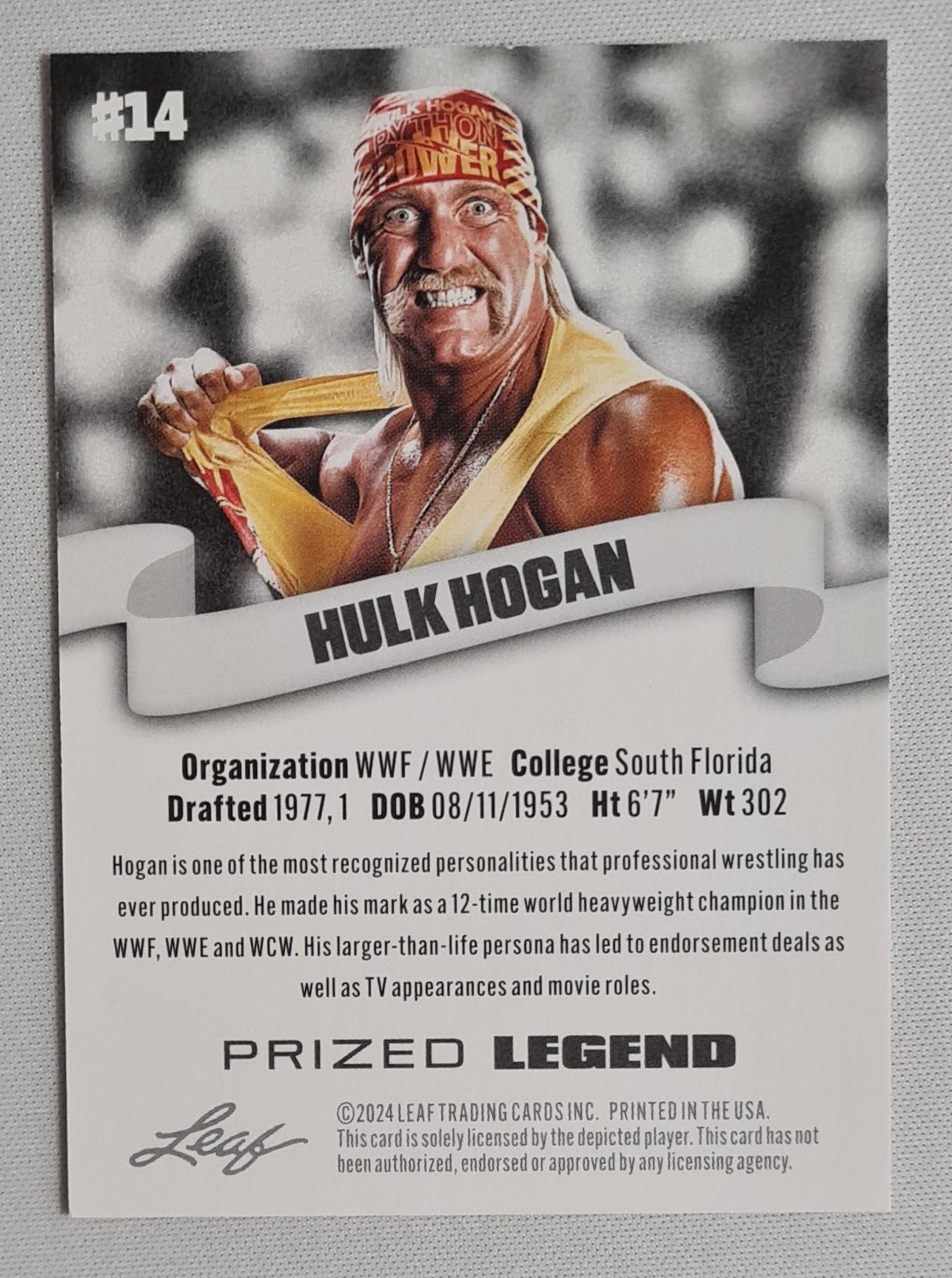 Hulk Hogan - 2023 Leaf Prized Legend WWE Wrestling #14