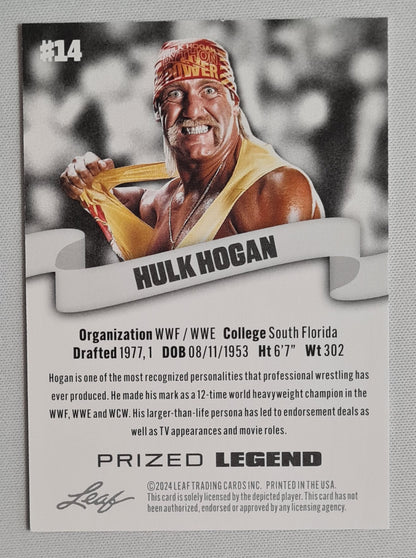Hulk Hogan - 2023 Leaf Prized Legend WWE Wrestling #14