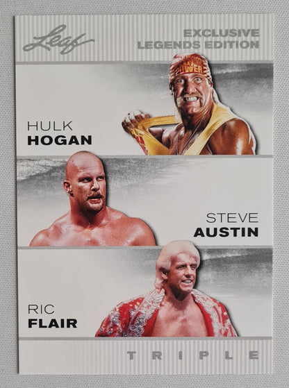 Hulk Hogan/Steve Austin/ Ric Flair - 2024 Leaf Triple Exclusive Legends Edition #ELE-13