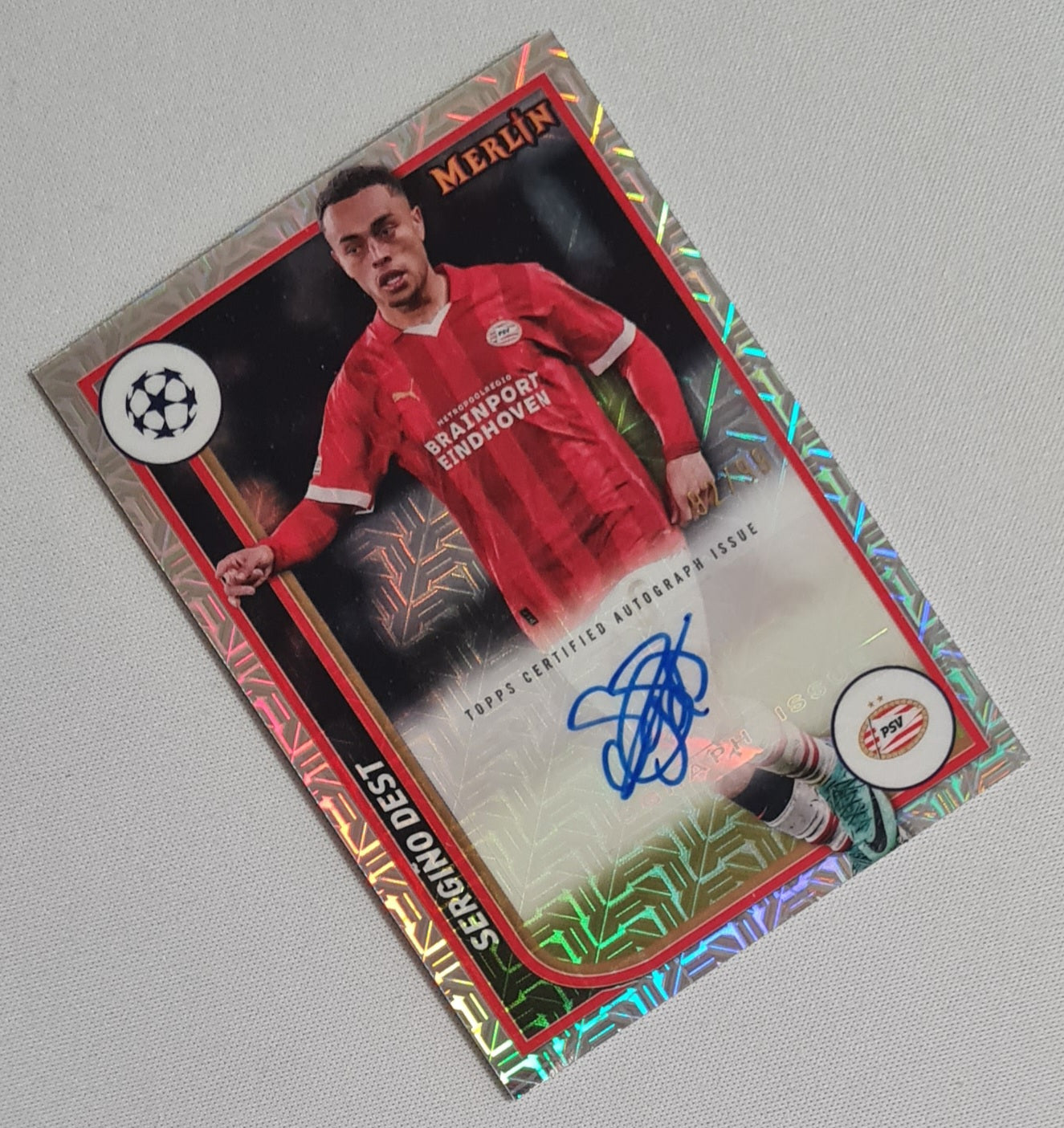 Sergino Dest - 2024 Topps Merlin Collections PSV Eindhoven #AU-SD /99 / Autograph