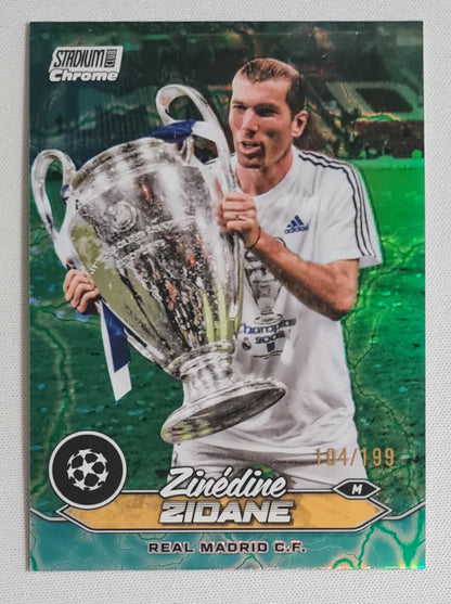 Zinedine Zidane - 2024 Topps Stadium Chrome Real Madrid C.F. (CL) #5 /199 Green Refractor