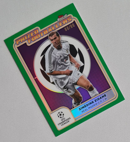 Zinedine Zidane - 2025 Topps Prized Footballers Real Madrid C.F. (CL) #PF-6 /99 Green Refractor
