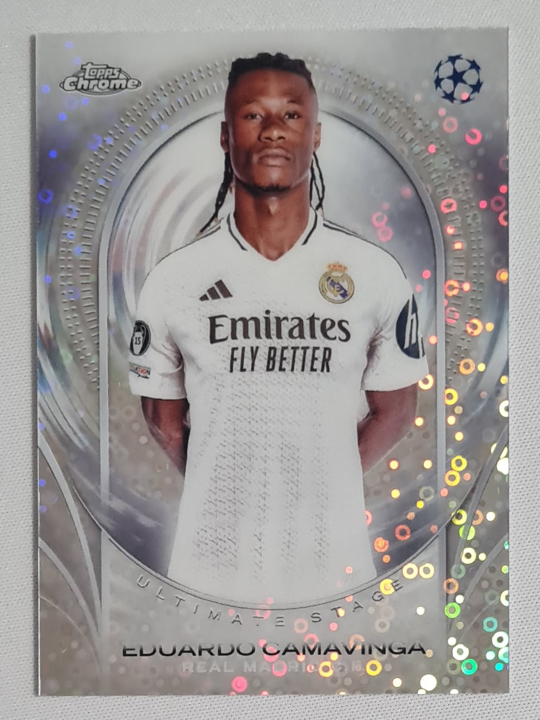 Eduardo Camavinga - 2025 Topps Chrome Ultimate Stage Chrome Card Real Madrid C.F. #USC-44 Disco Refractor