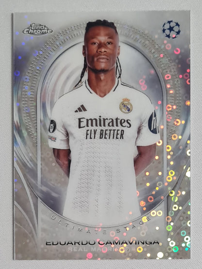 Eduardo Camavinga - 2025 Topps Chrome Ultimate Stage Chrome Card Real Madrid C.F. #USC-44 Disco Refractor