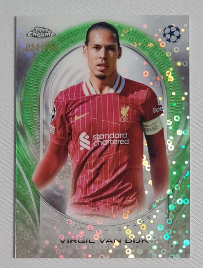 Virgil van Dijk - 2025 Topps Chrome Ultimate Stage Chrome Card Liverpool FC #USC-50 /199 Disco Refractor
