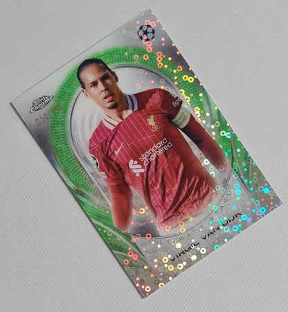 Virgil van Dijk - 2025 Topps Chrome Ultimate Stage Chrome Card Liverpool FC #USC-50 /199 Disco Refractor