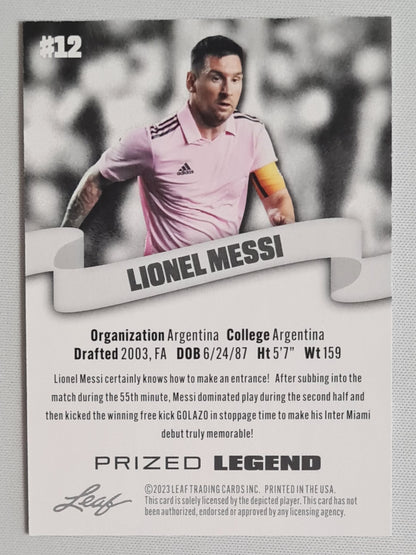 Lionel Messi - 2023 Leaf Prized Legend Miami #12