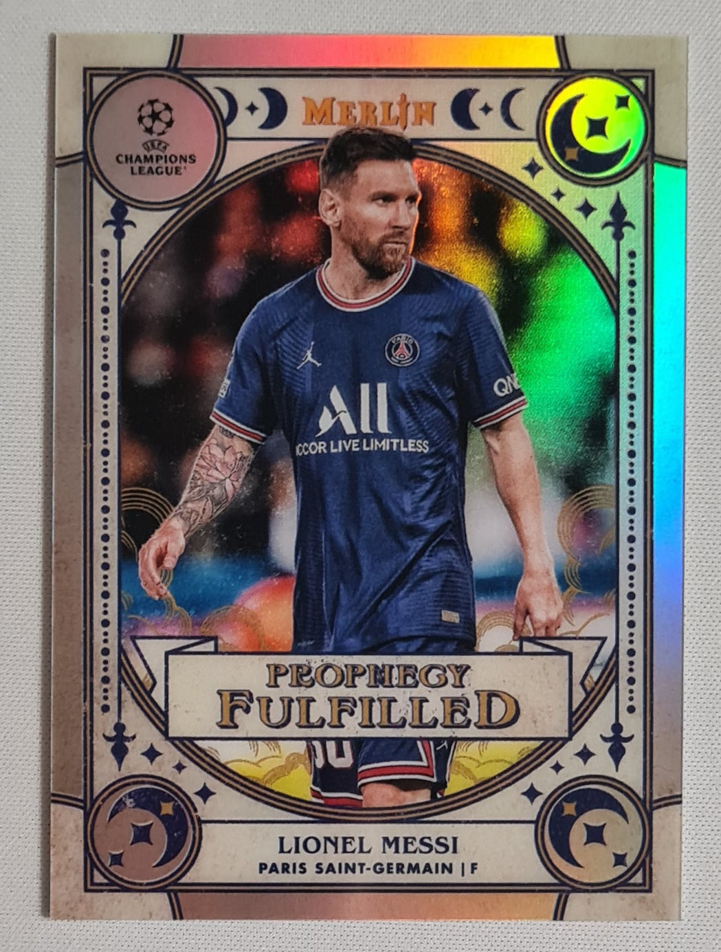 Lionel Messi - 2022 Topps Merlin Prophegy Fulfilled Paris Saint-Germain (CL) PF-7