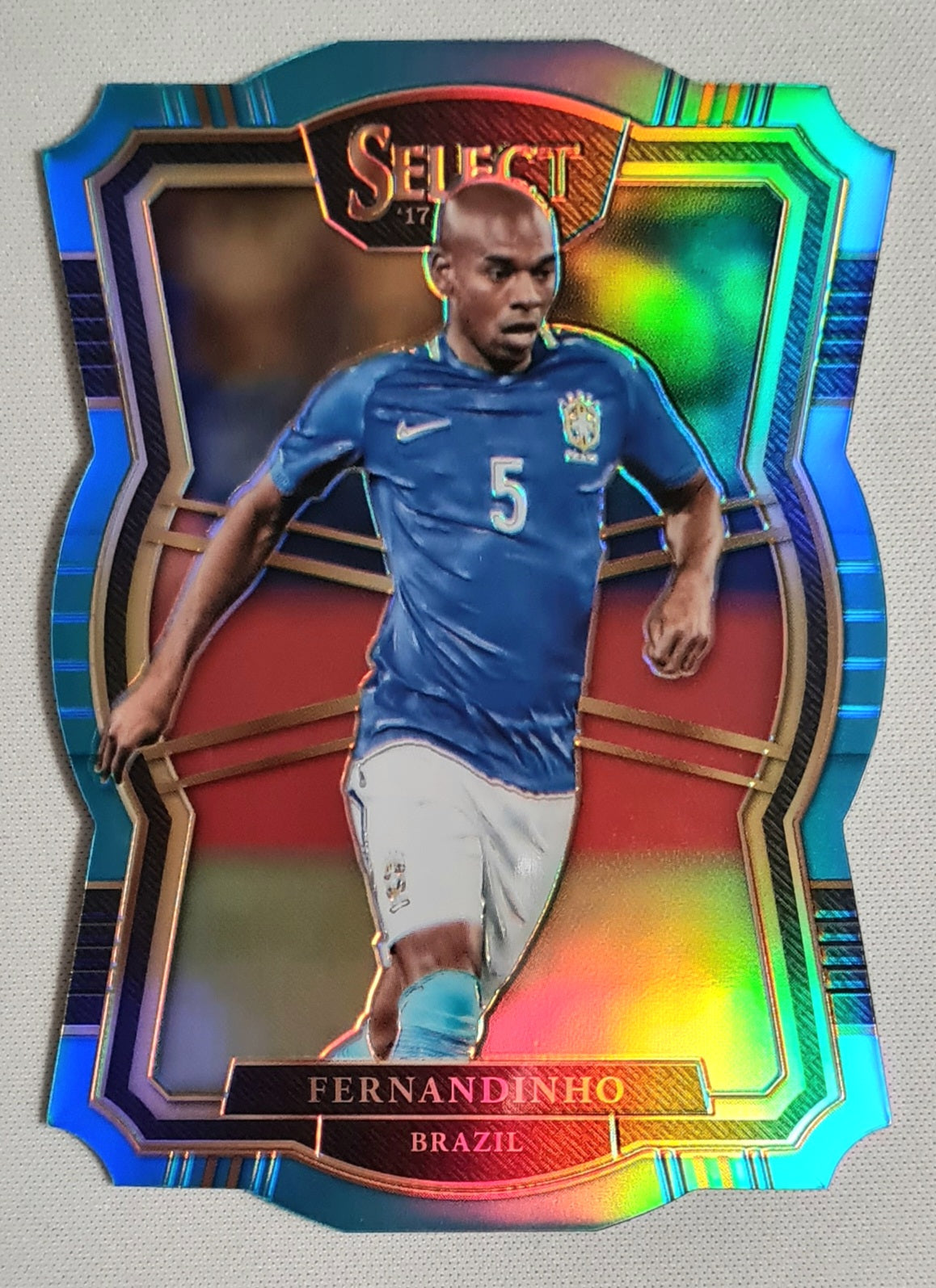 Fernandinho - 2017/18 Panini Select Soccer National Team Brasil #114 Die Cut Blue Refractor /249