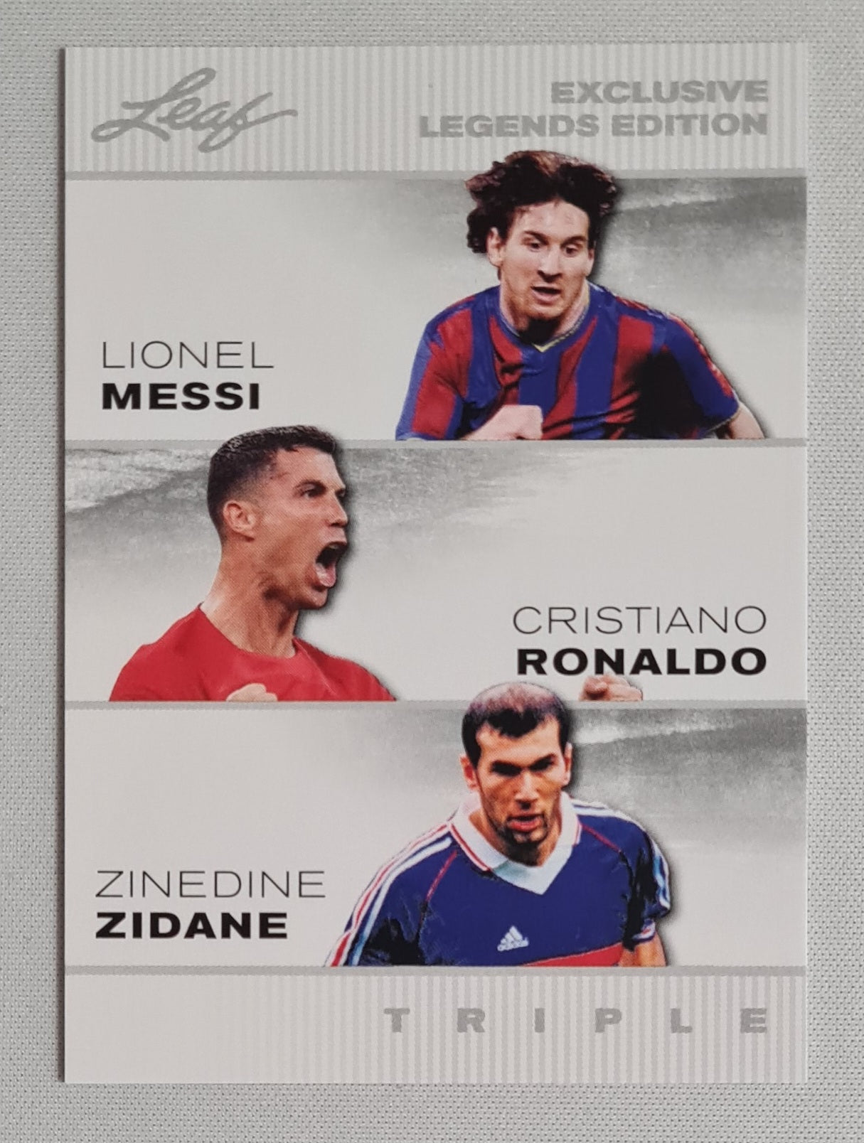 Lionel Messi/ Cristiano Ronaldo/ Zinedine Zidane - 2024 Leaf Exclusive Legends Edition Triple #ELE-47