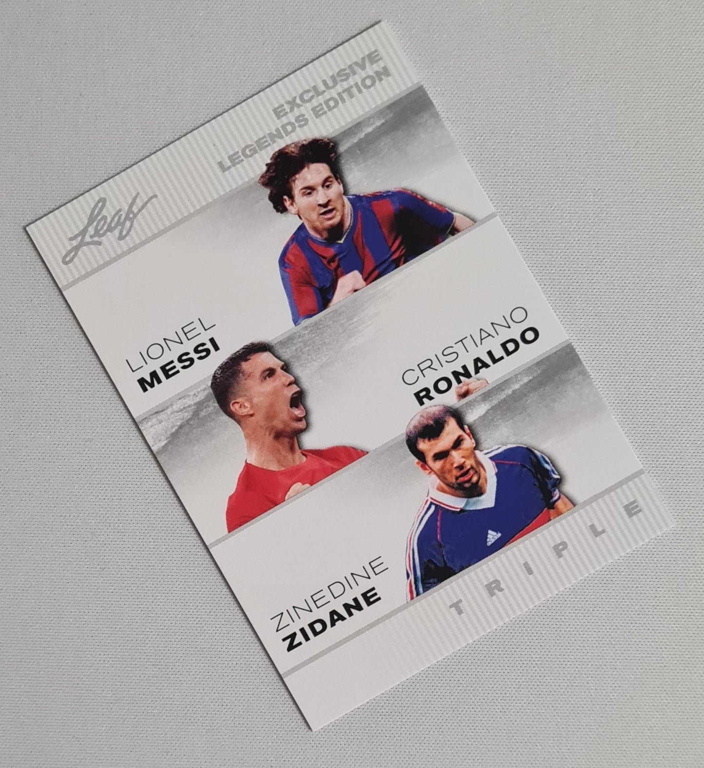 Lionel Messi/ Cristiano Ronaldo/ Zinedine Zidane - 2024 Leaf Exclusive Legends Edition Triple #ELE-47