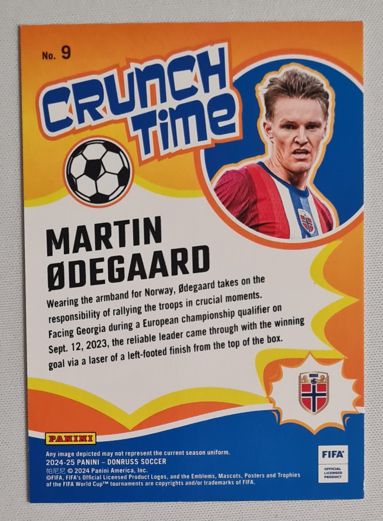 Martin Odegaard - 2024/25 Panini Donruss Soccer - Crunch Time - Team Norway #9