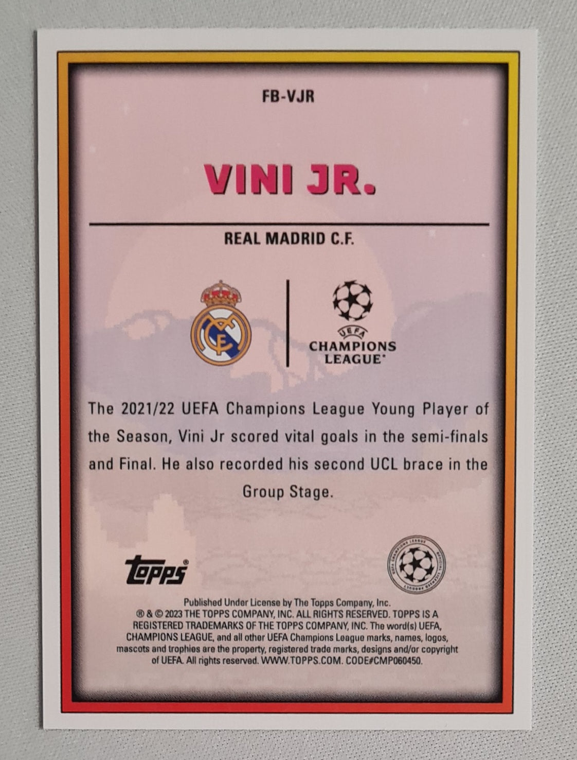 Vini Jr. - 2023 Topps Real Madrid C.F. (CL) Final Boss #FB-VJR