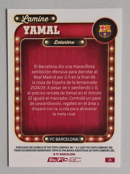 Lamine Yamal - 2025 Topps FC Barcelona Delantero #25 (Spanish - Spellbound)