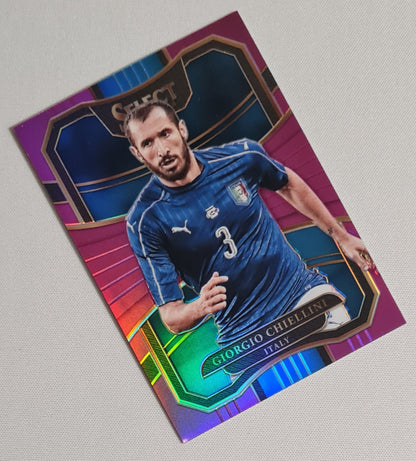 Giorgio Chiellini - 2017/18 Panini Select Soccer National Team Italy #90 Purple Prizm /125
