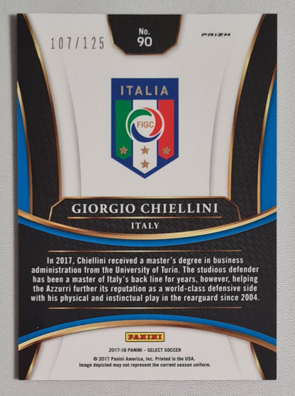 Giorgio Chiellini - 2017/18 Panini Select Soccer National Team Italy #90 Purple Prizm /125