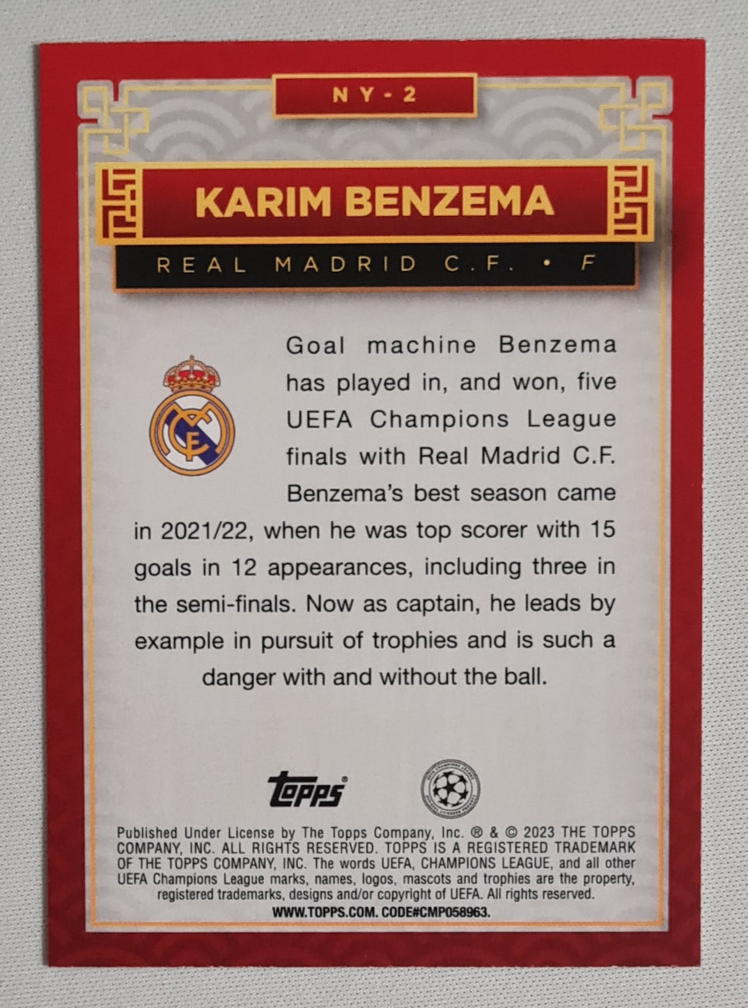 Karim Benzema - 2023 Topps Real Madrid C.F. #NY-2 New Year Green