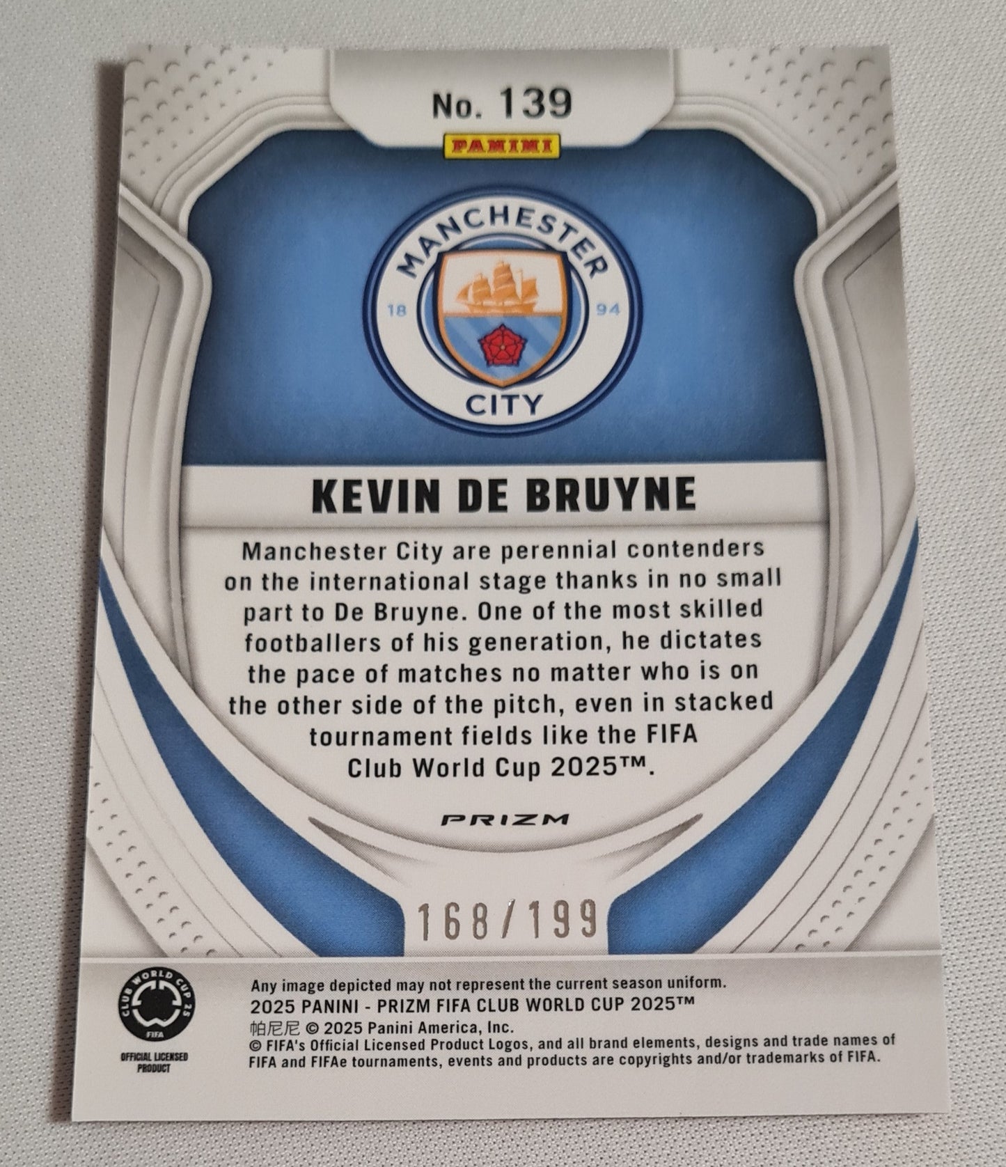 Kevin de Bruyne - 2025 Panini Prizm FIFA Club World Cup 2025 Manchester City #139 Orange /199