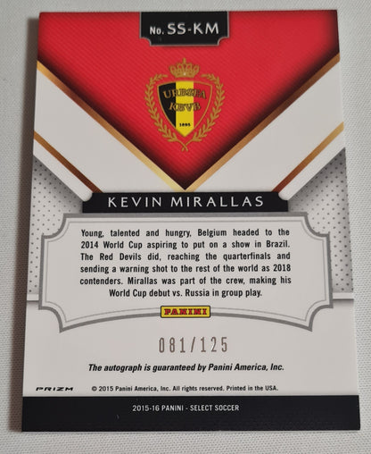 Kevin Mirallas - 2015/16 Panini Select Soccer Belgium #SS-KM /125 / Autograph