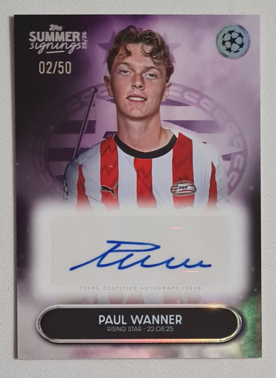 Paul Wanner - 2025 Topps PSV Eindhoven Summer Signings - Rising Star - 220825 (CL) /50 /Autograph
