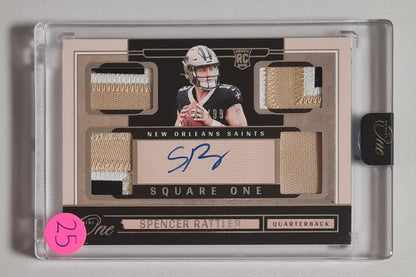 Spencer Rattler - 2024 Panini One Football NFL Saints Square One Autograph #72 /Patch / Autograph