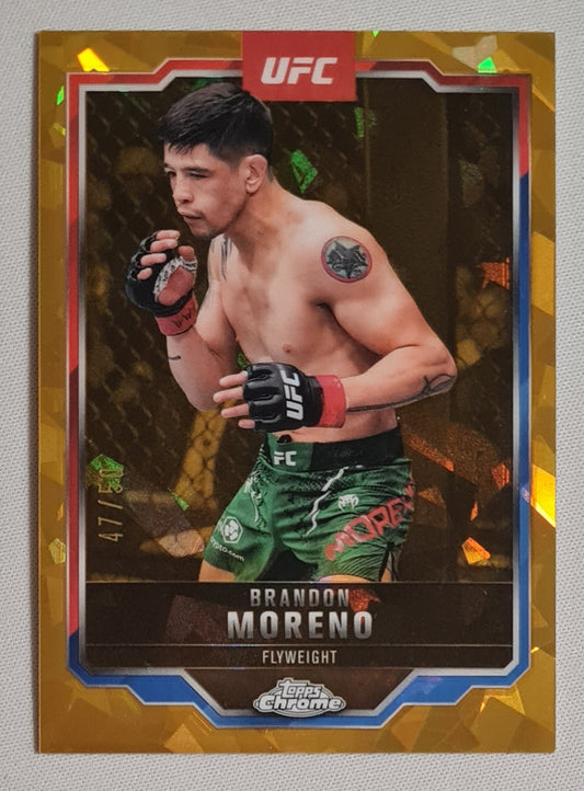 Bradon Moreno - 2025 Topps Chrome UFC Fighter Flyweight #46 Gold Cracked Ice /50
