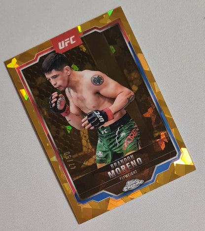 Bradon Moreno - 2025 Topps Chrome UFC Fighter Flyweight #46 Gold Cracked Ice /50