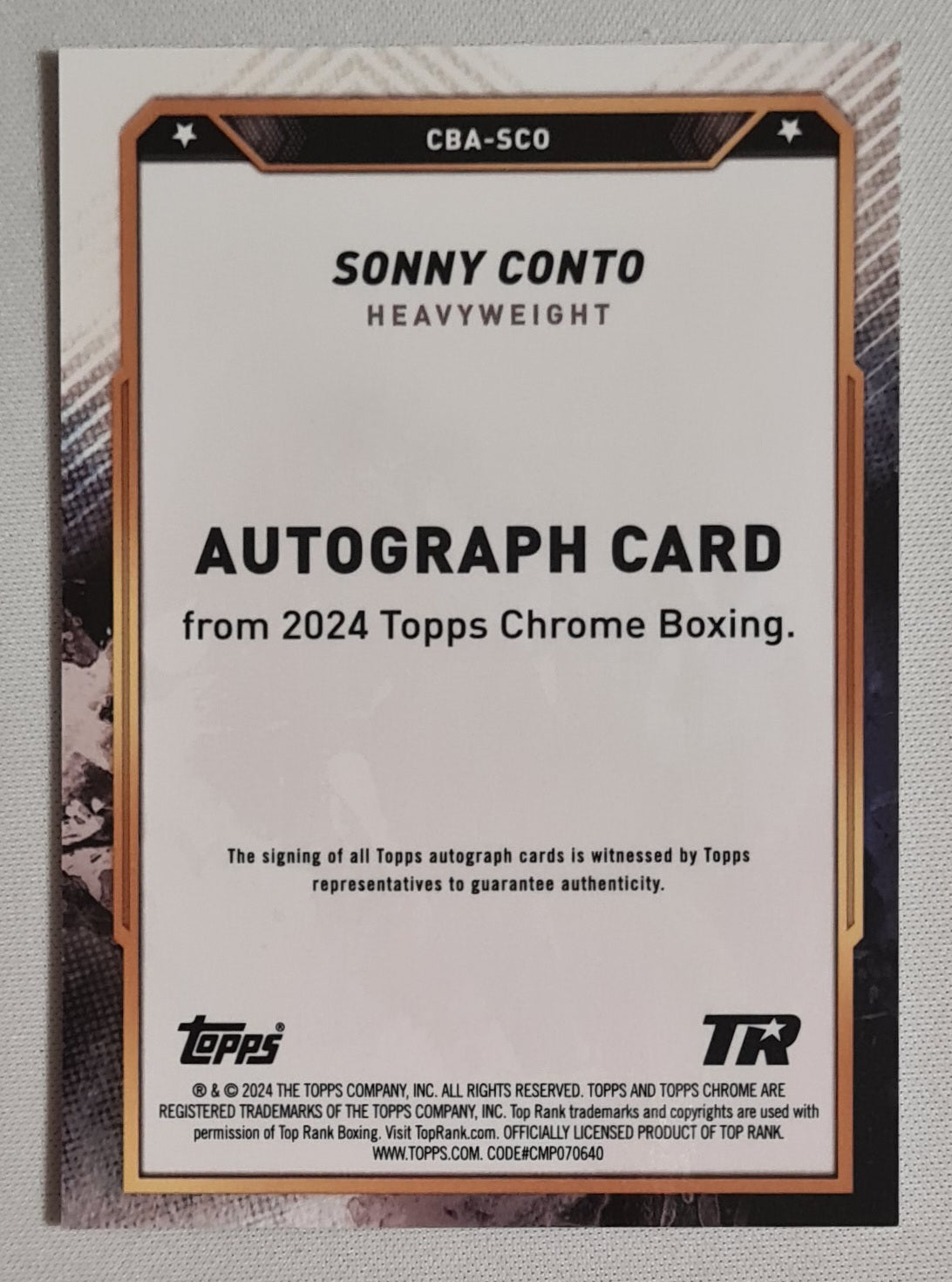 Sonny Conto - 2024 Topps Chrome Boxing #CBA-SCO / Autograph