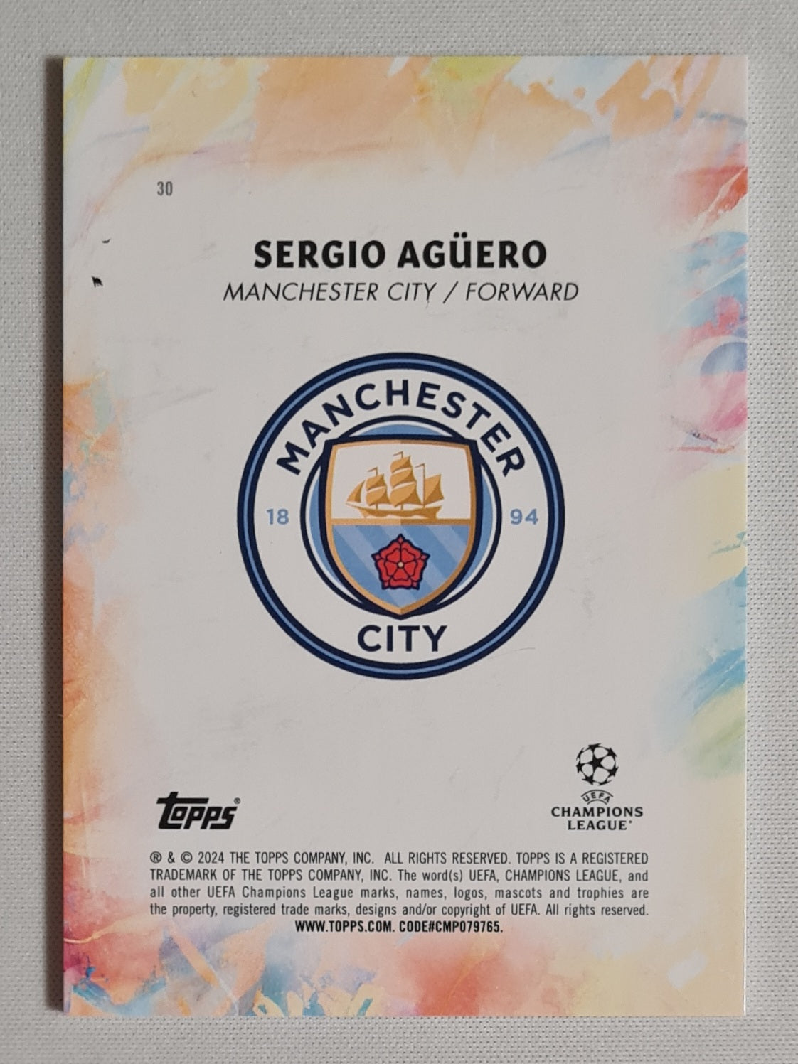 Sergio Aguero - 2024 Topps Inception Legacy  - Manchester City #30 /125